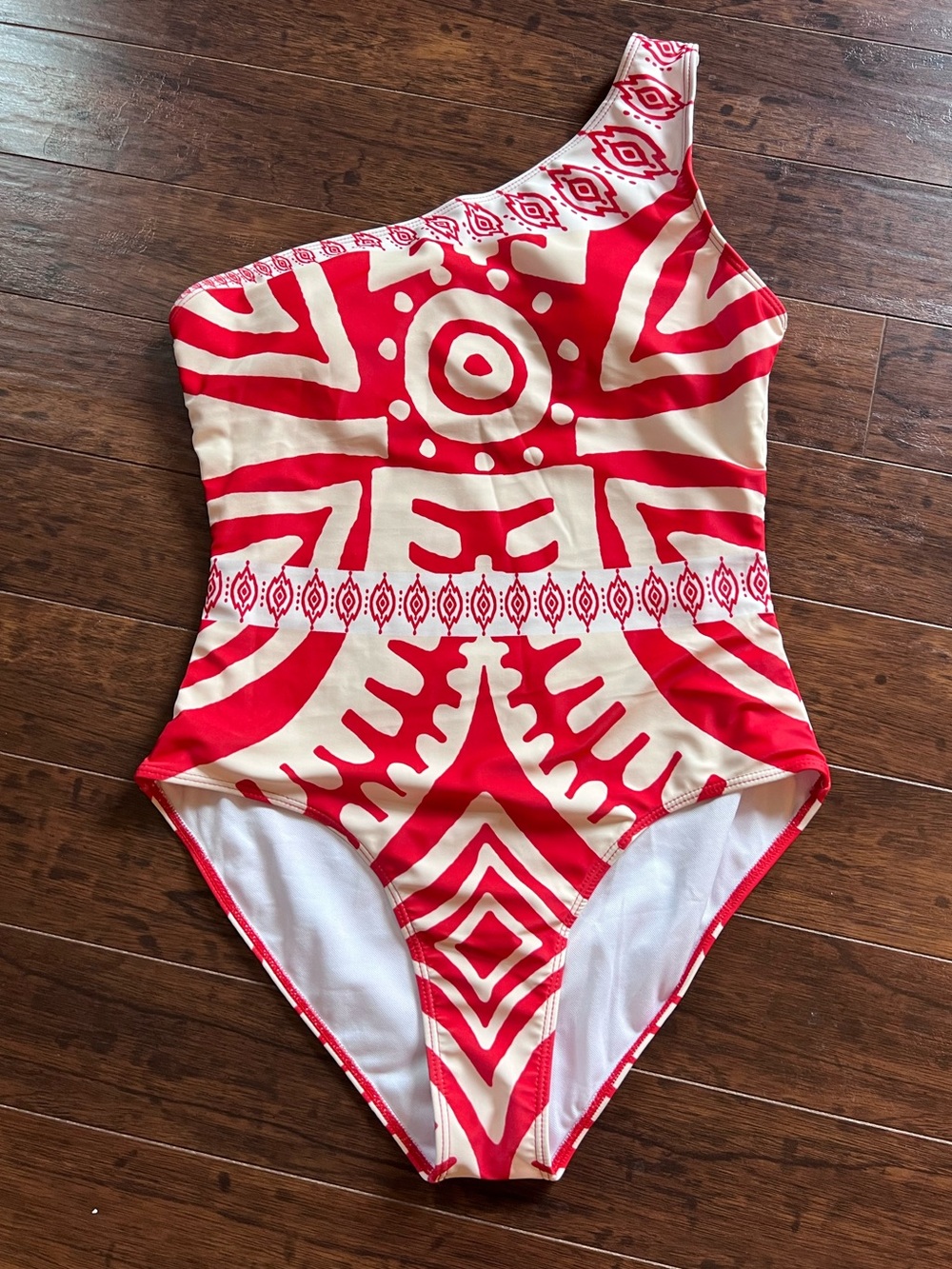 𝙲𝚘𝚖𝚖𝚎𝚗𝚜𝚎 NWOT Tropical One Piece Asymmetrical Swimsuit